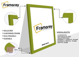 Lime green picture frame side view with some corner.