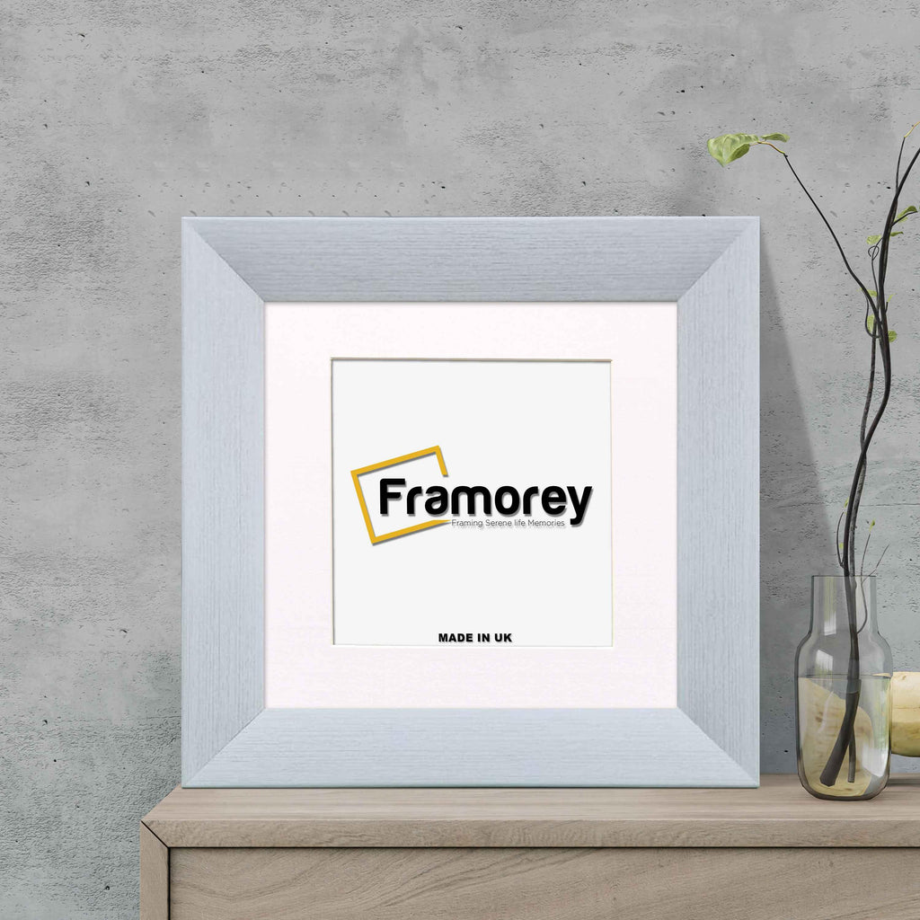 Square Size Limed White Picture Frames With White Mount