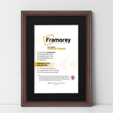Mahogany antique-style poster frame with black mount, Framorey handmade picture frame for wall display