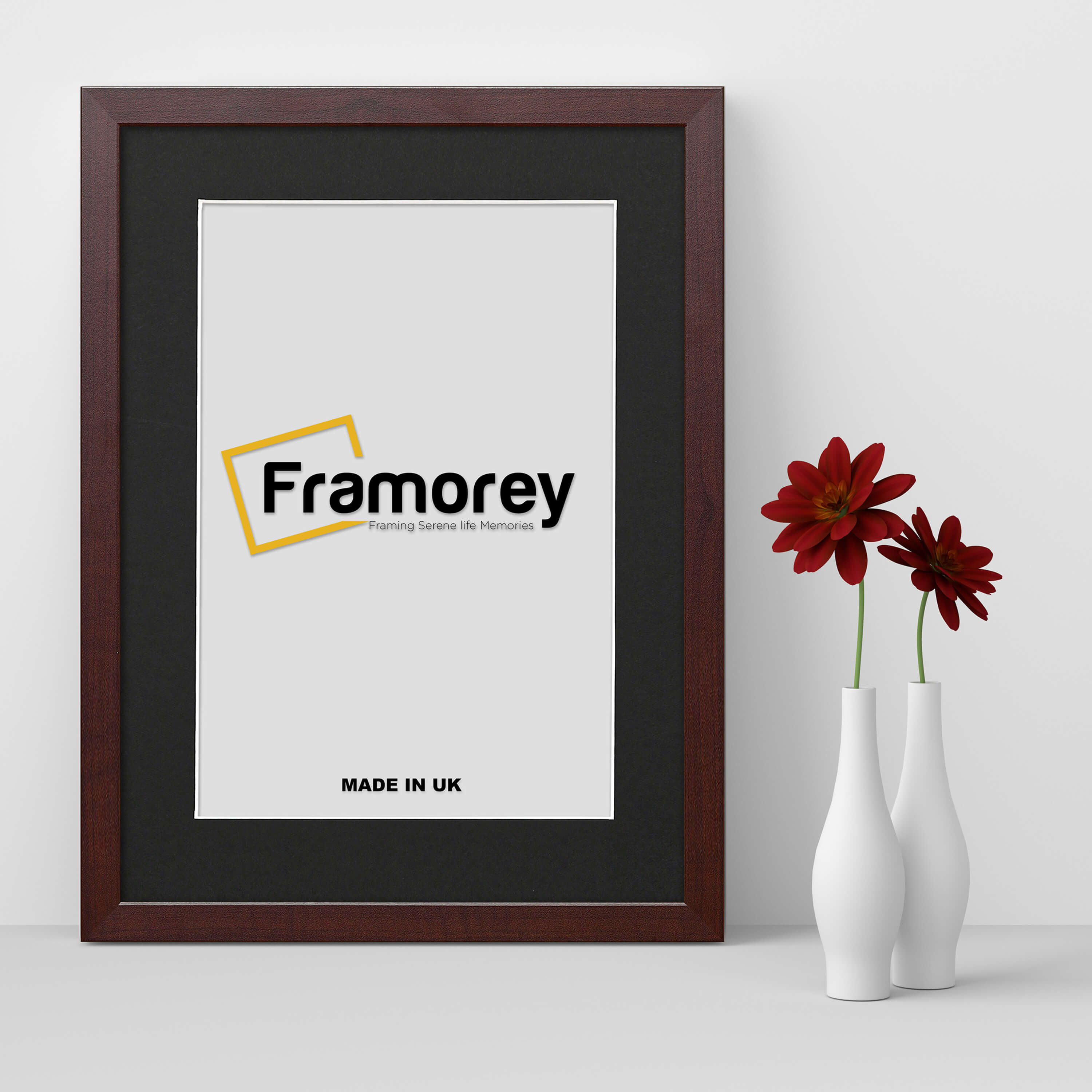 Mahogany Picture Frames with Black Mount