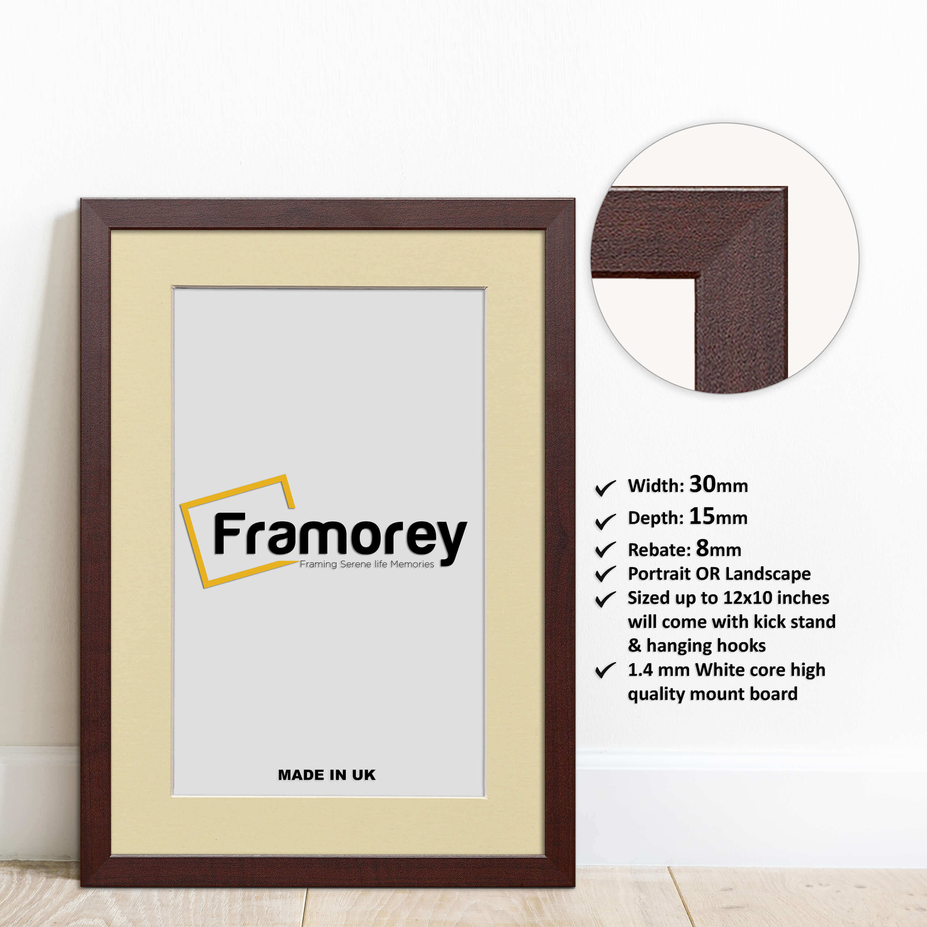 Mahogany Picture Frame With Ivory Mount