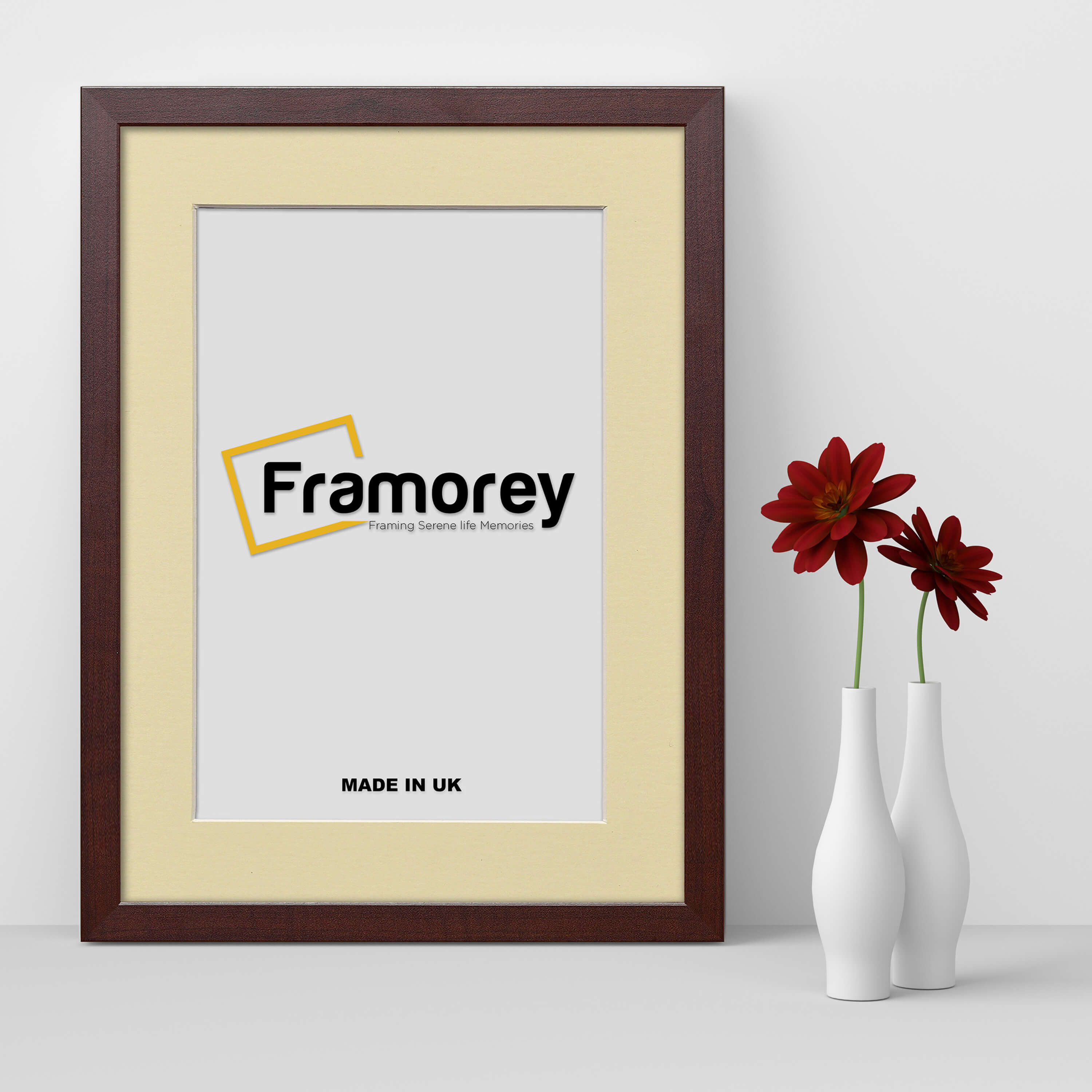 Mahogany Picture Frame With Ivory Mount