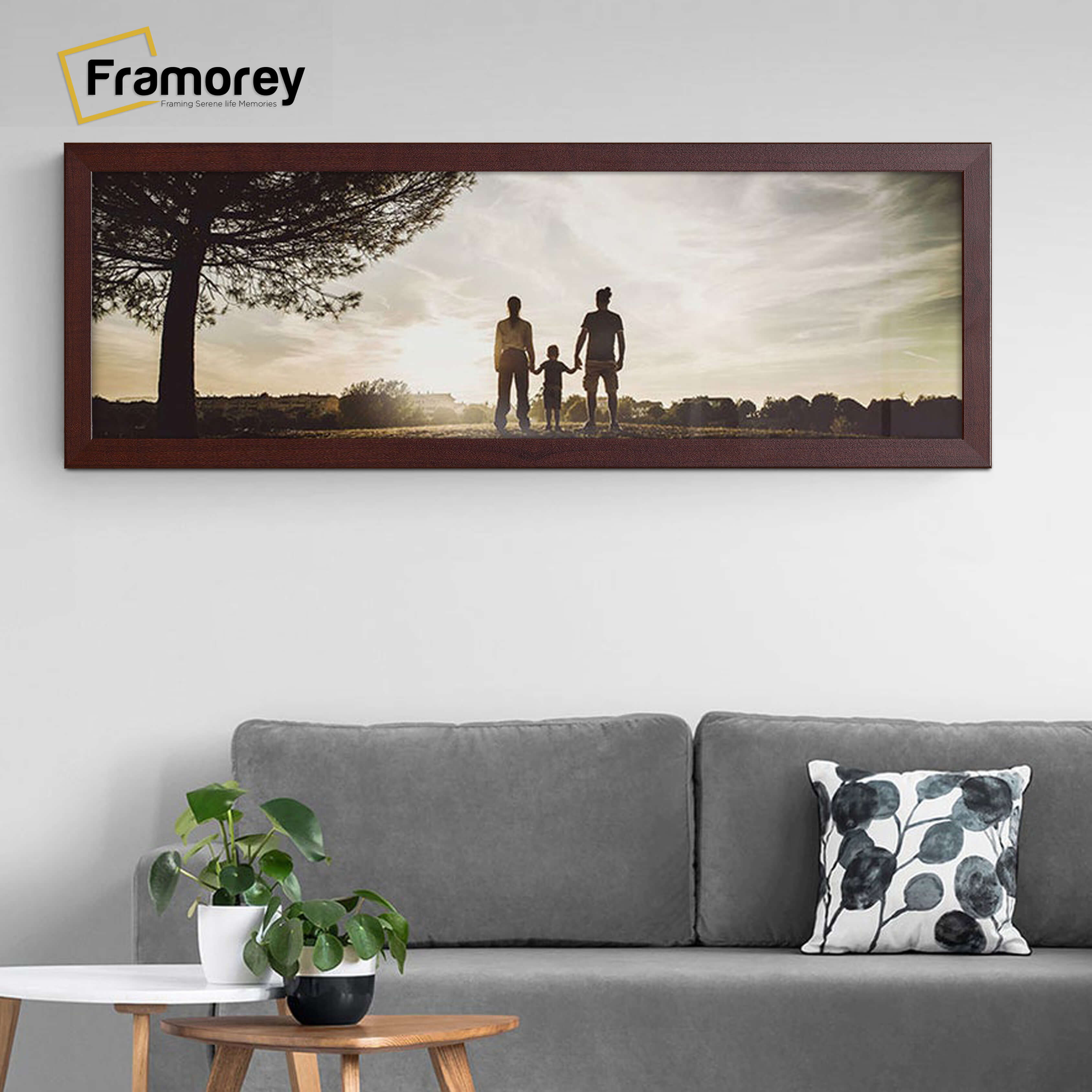 Panoramic Size Mahogany Picture Frames Wall Art Frame
