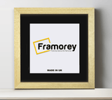 Square Natural Solid Wood Picture Frames with Black Mount