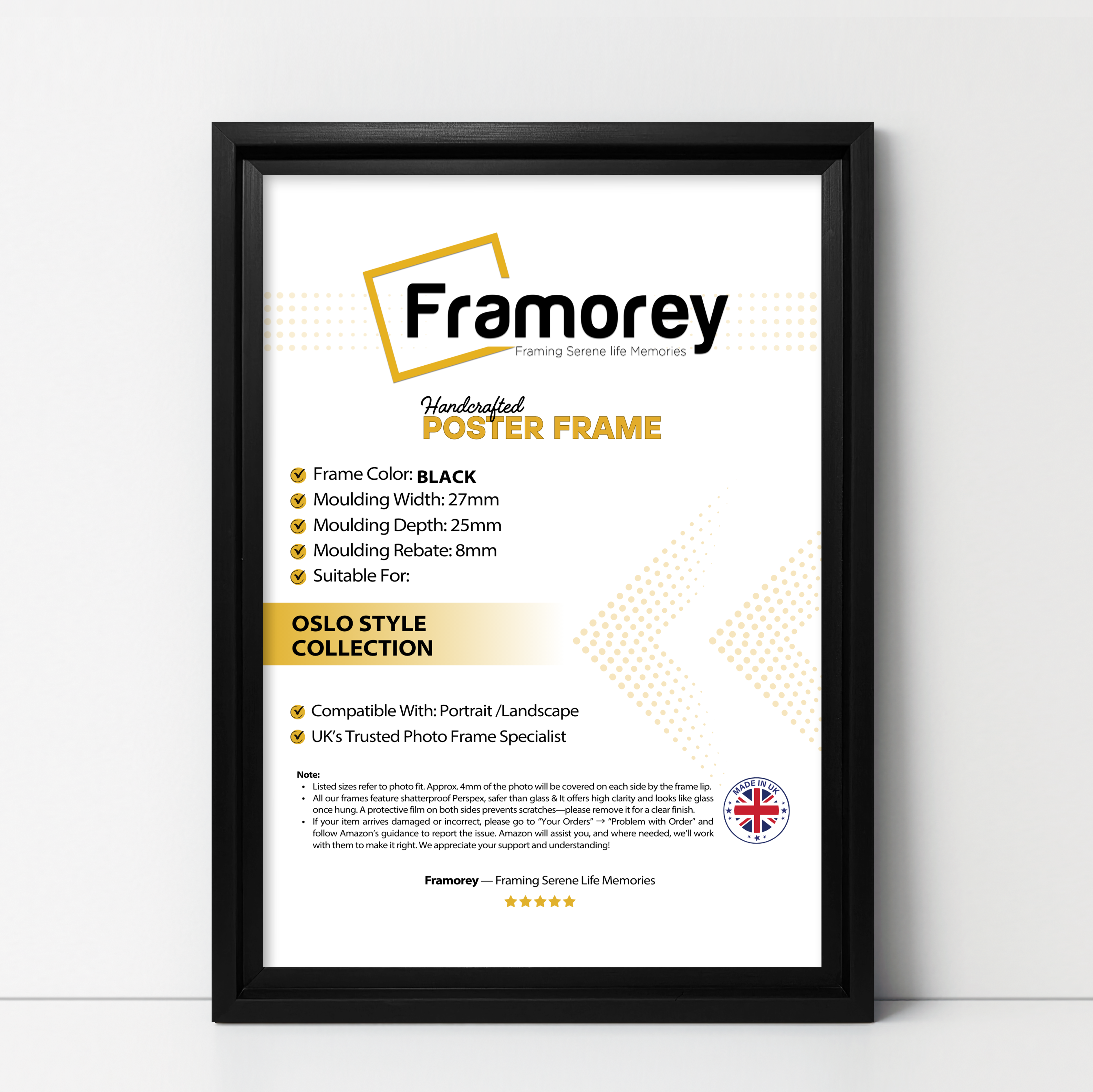 Black Picture Frame Wall Decor Oslo Style Photo Frames Poster Frames