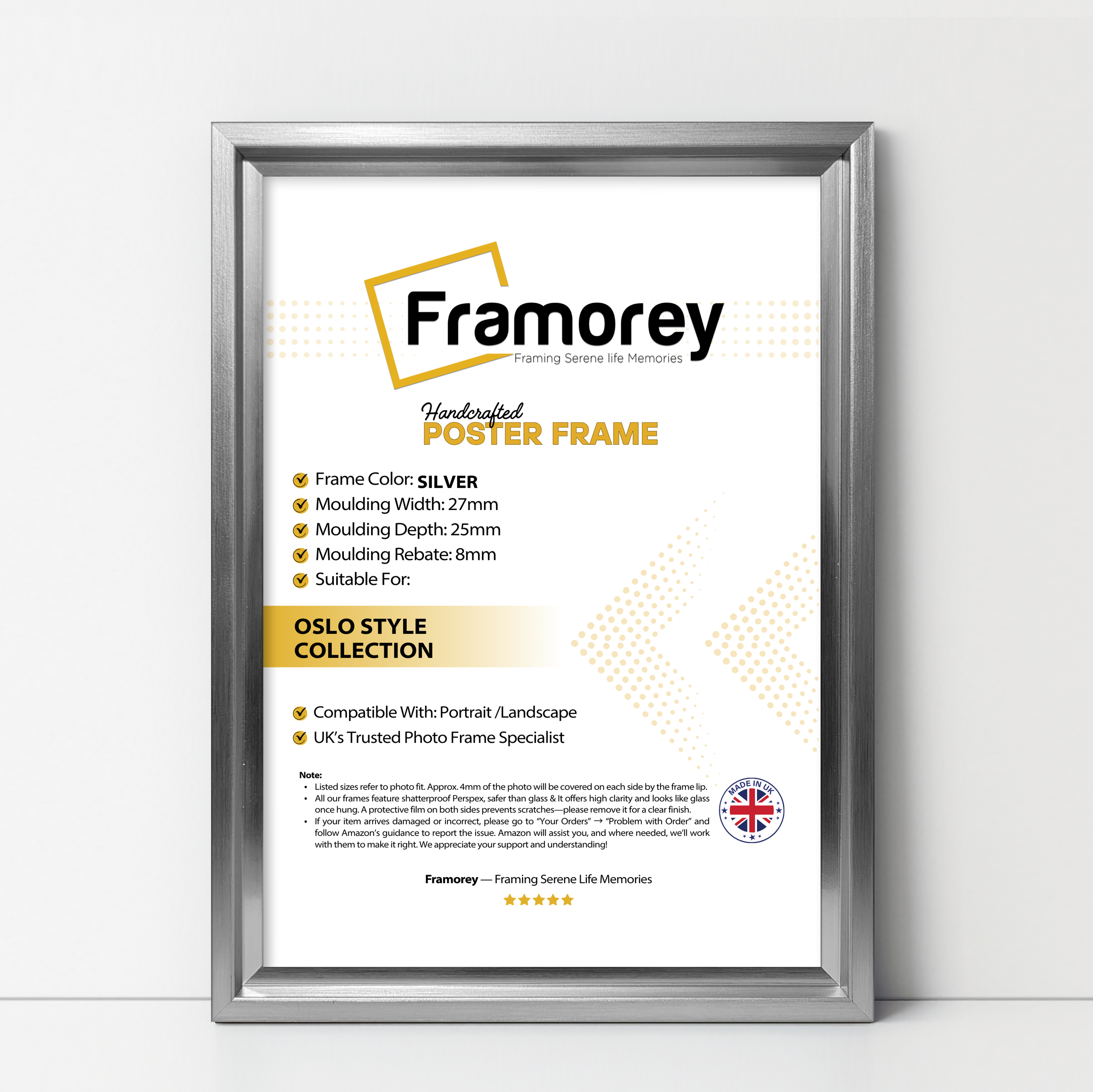 Silver Picture Frame Oslo Style Photo Frames Poster Frames