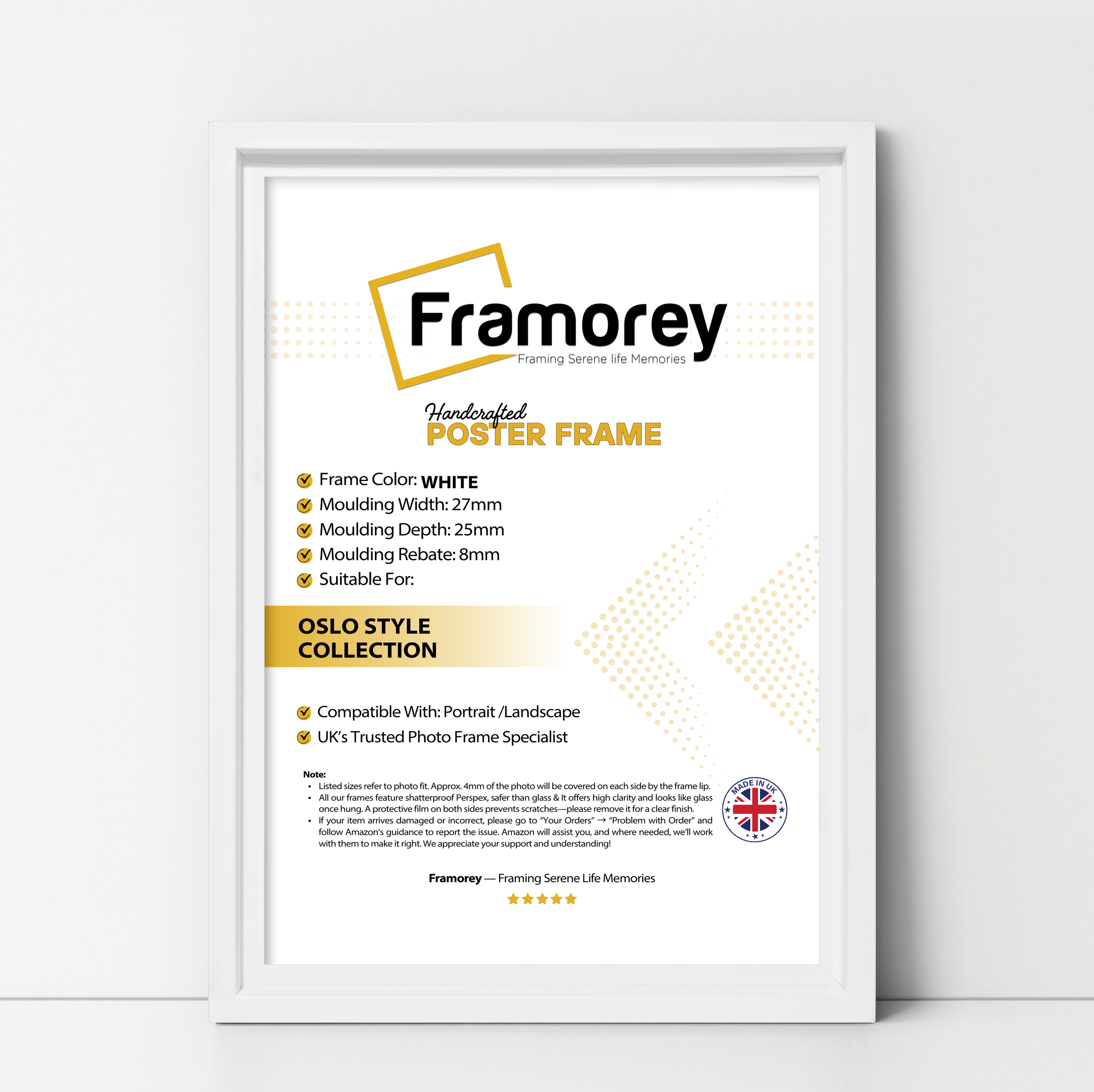 White Picture Frame Oslo Style Photo Frames Poster Frames