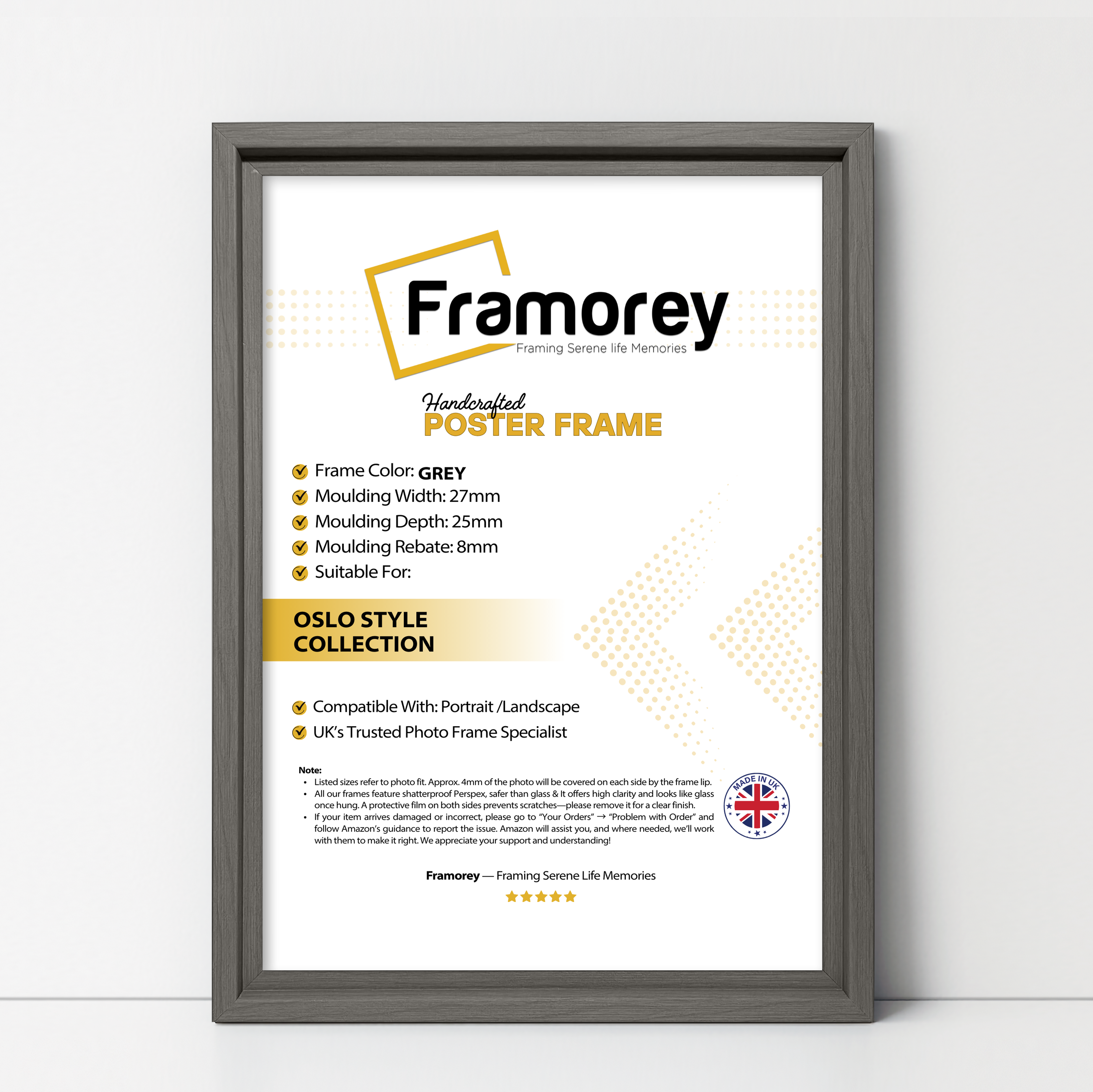 Grey Picture Frame Oslo Style Photo Frames Poster Frames