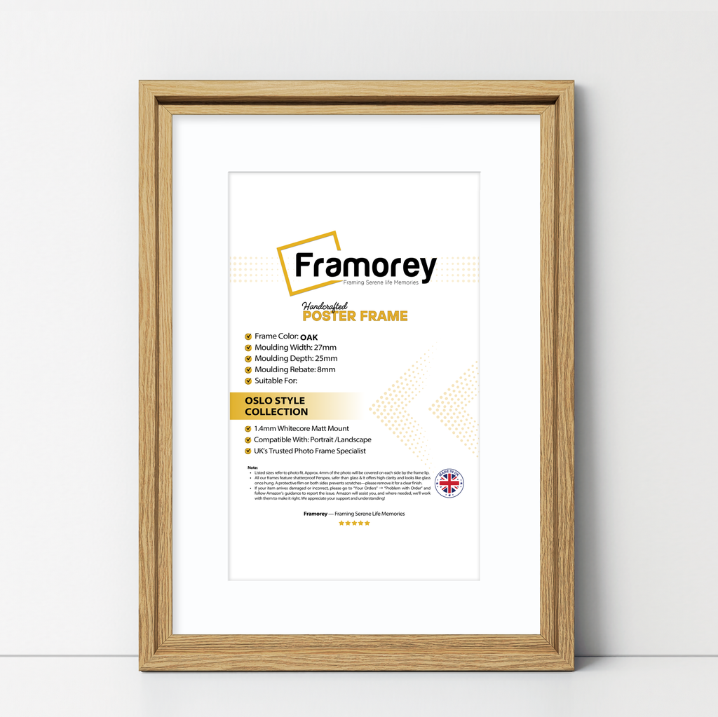 Oak Picture Frame Oslo Style Photo Frames With White Mount