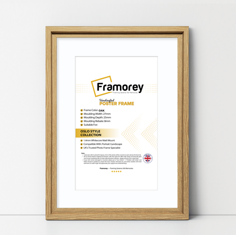 Oak Picture Frame Oslo Style Photo Frames With White Mount