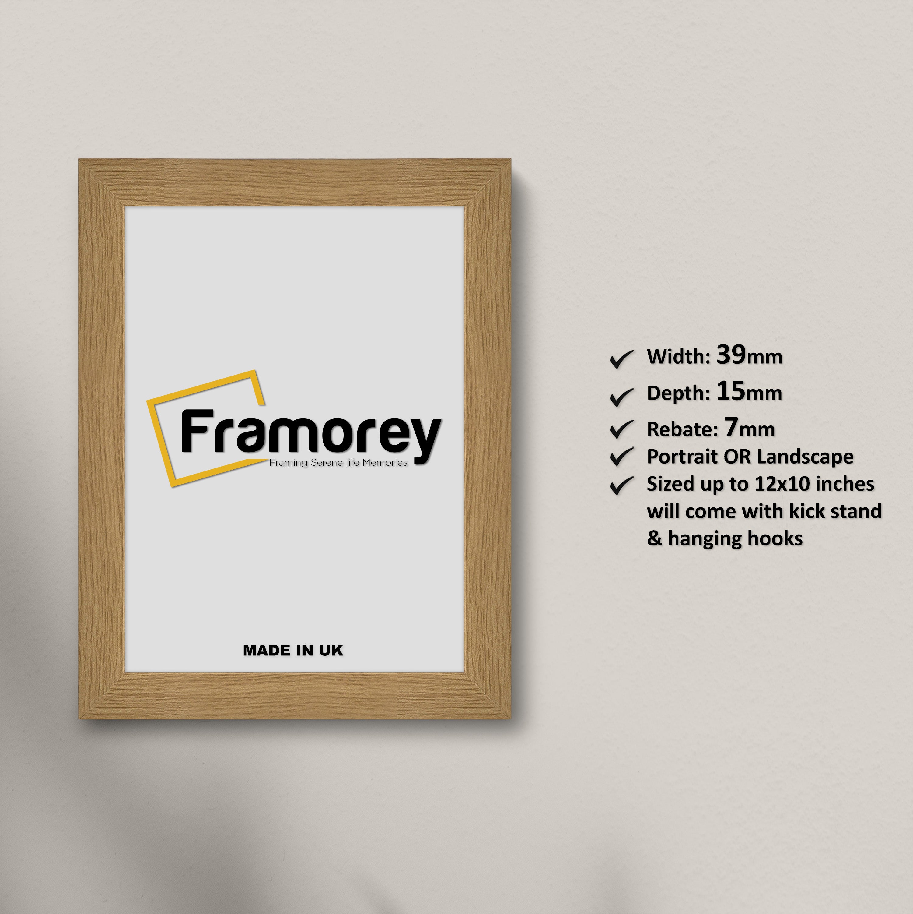 Oak Picture Photo Frames Handmade Wooden Effect Poster Frames