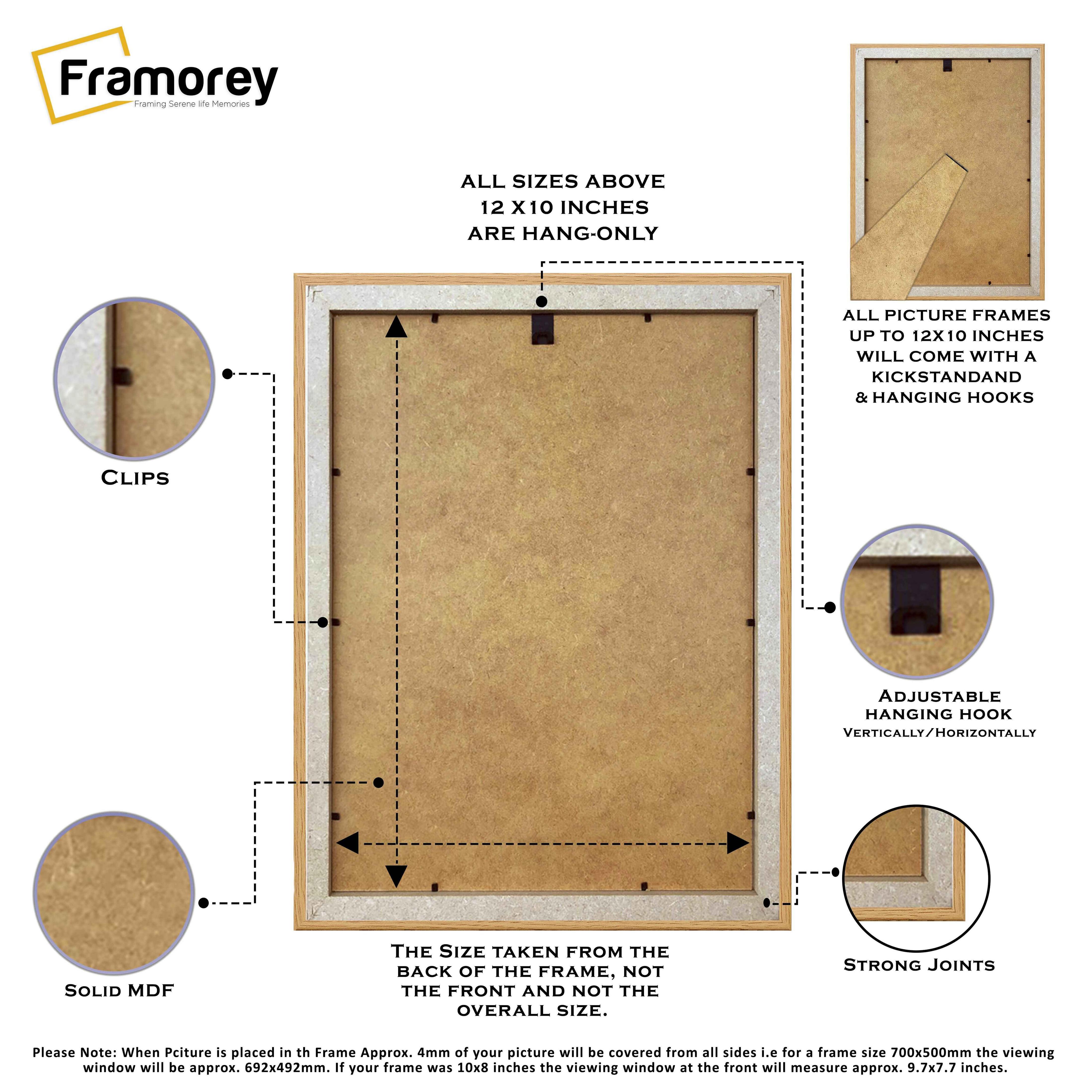 Swept Style Oak Picture Frame Wall Décor Photo Frame With White Mount