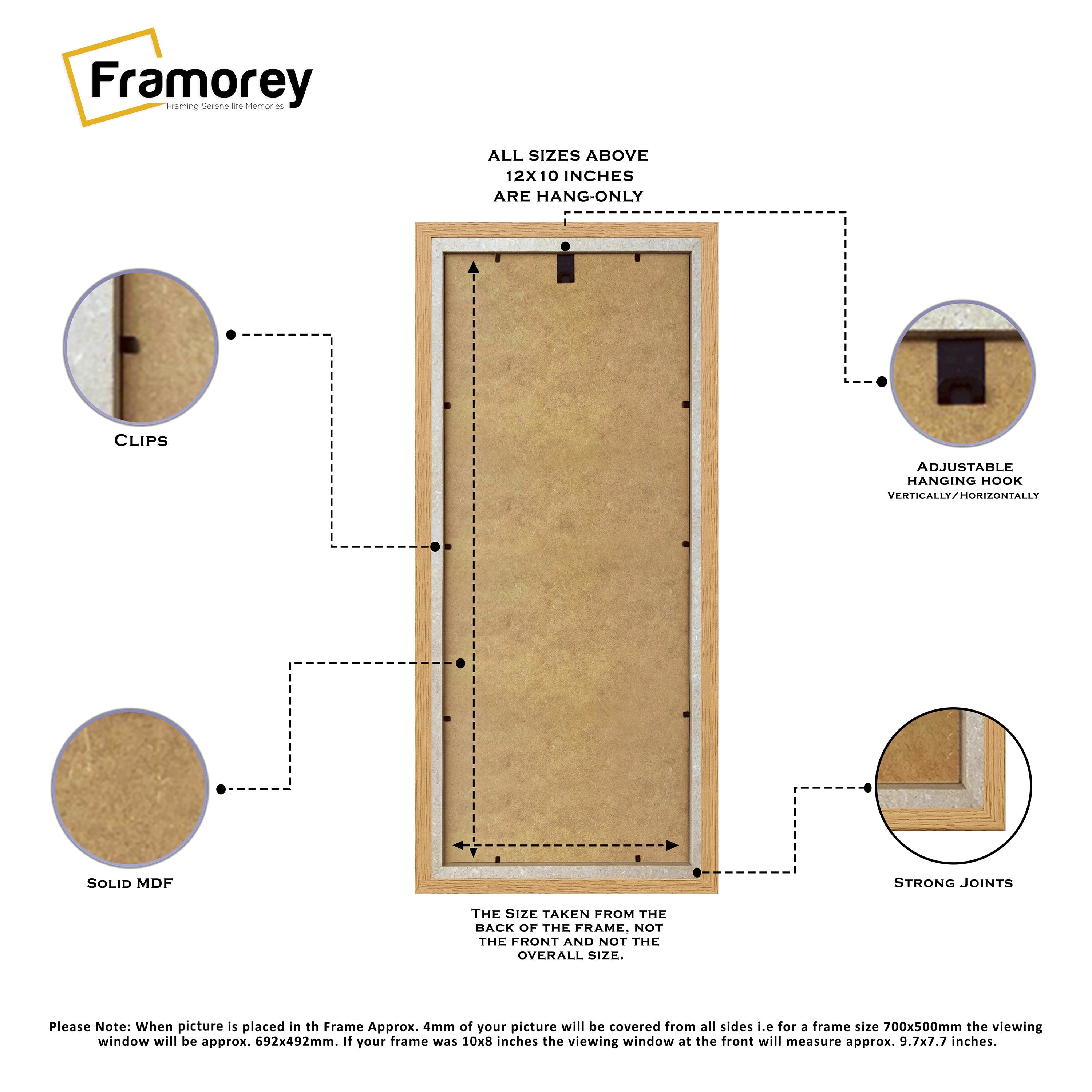 Panoramic Step Style Oak Photo Frame With Black Mount