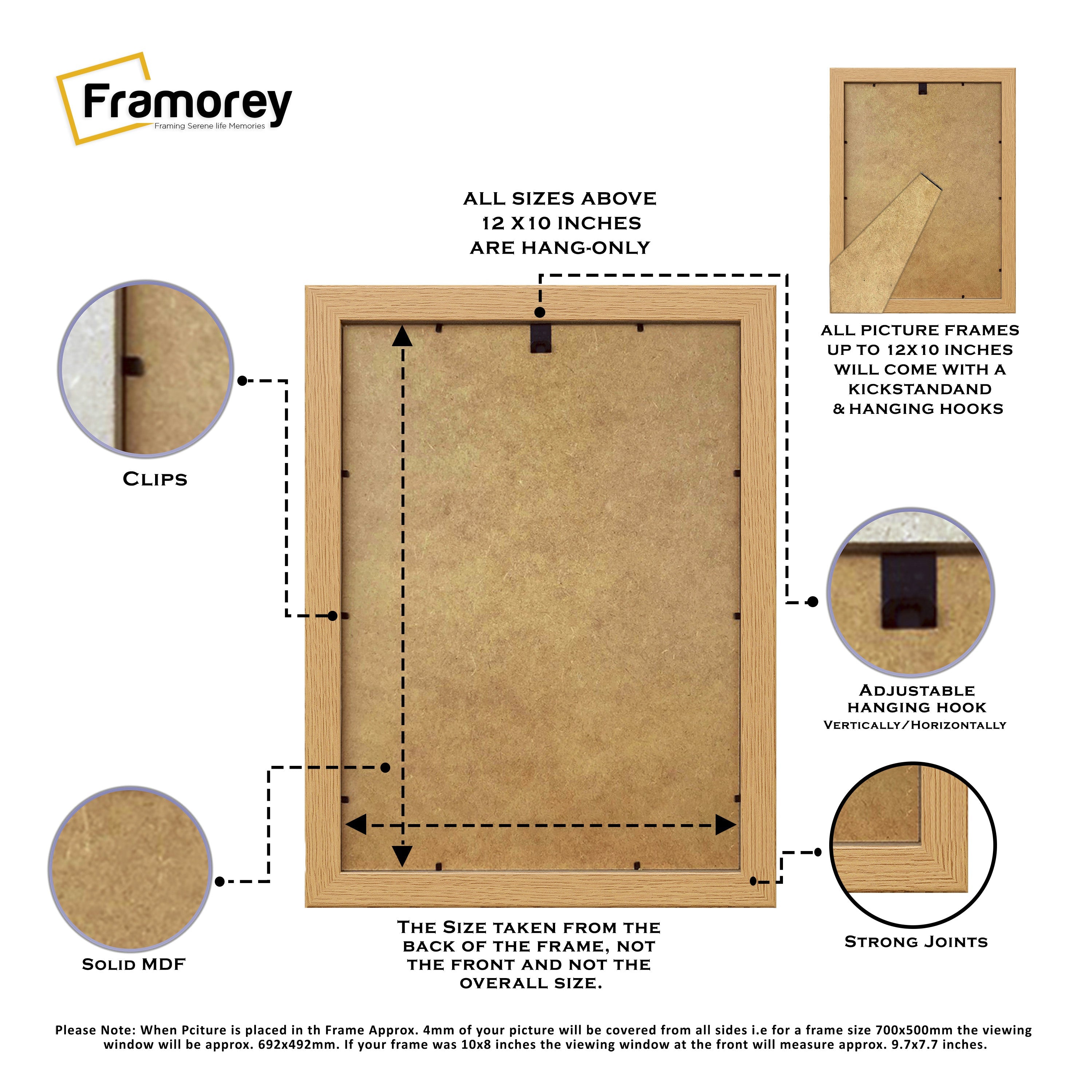 Oak Picture Frame With White Mount