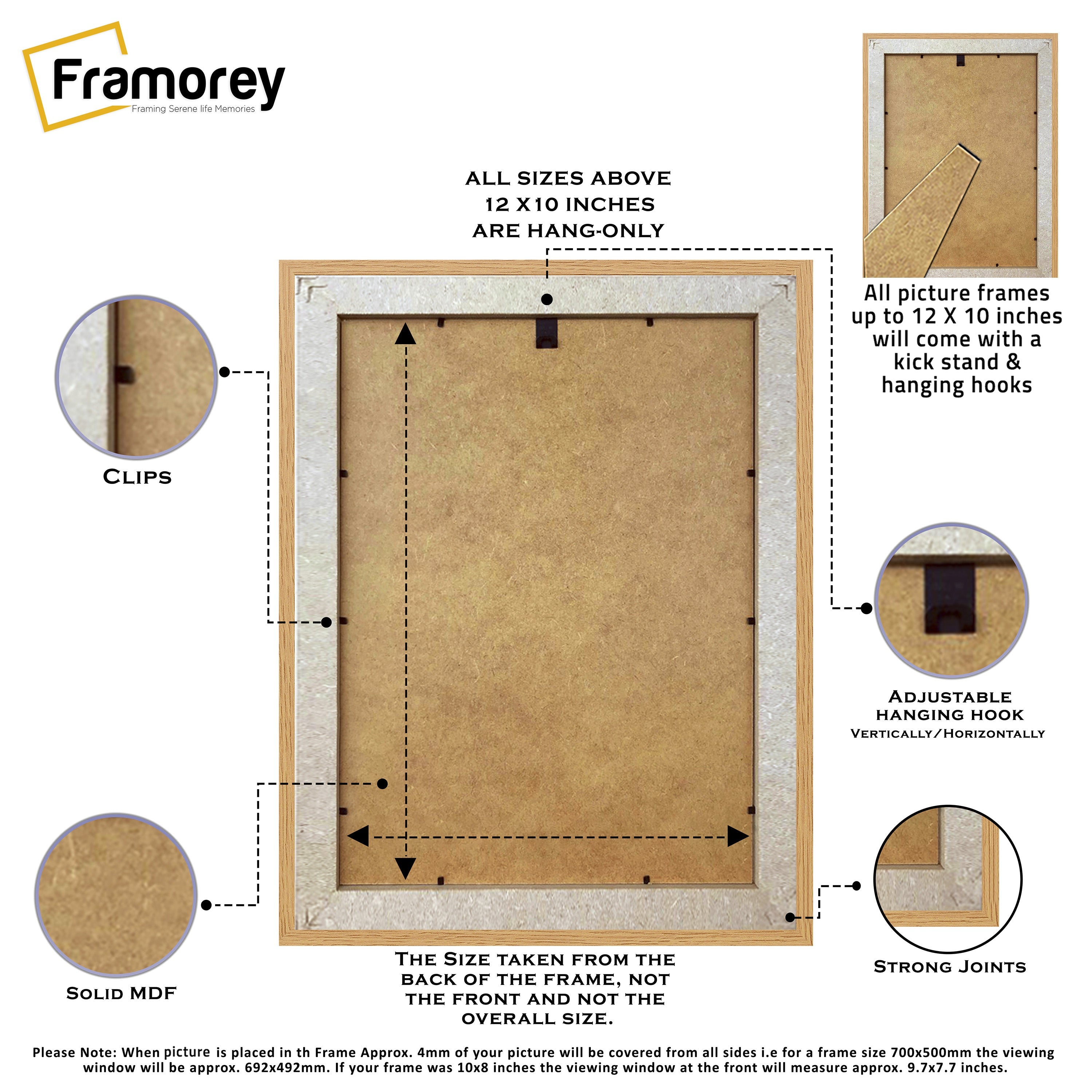 Oak Picture Photo Frames Handmade Wooden Effect Poster Frames
