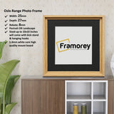 Square Size Oak Oslo Photo Frames Wall Art Frames With Black Mount