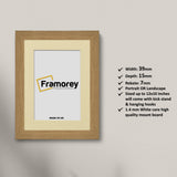 Oak Picture Frames Handmade Wooden Effect Photo Frames With Ivory Mount