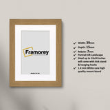 Oak Picture Frames Handmade Wooden Effect Frames With White Mount