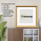 Square Size Oak Oslo Photo Frames Wall Art Frames With White Mount