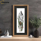 Oak Minimalist Panorama Style Picture Frame Photo Frame With Black Mount