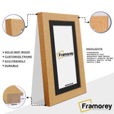 Panoramic Oak Picture Frames Handmade Wooden Frames With Black Mount