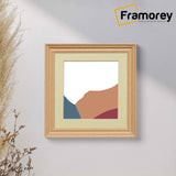 Swept Style Square Oak Picture Frame Wall Decor Photo Frame With Ivory Mount