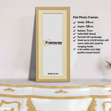 Flat Panoramic Oak Photo Frame Wall Art Poster Frame With Ivory Mount