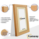 Panoramic Oak Picture Frames Handmade Poster Frames With Ivory Mount