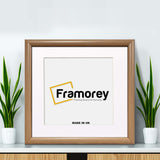 Square Size Oak Minimalist Photo Frame With White Mount