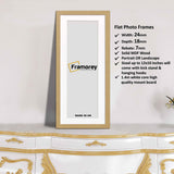 Flat Panoramic Oak Picture Frame Wall Art Photo Frame With White Mount