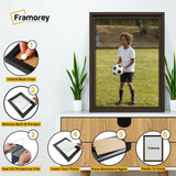 Step-by-step guide showing how to insert a photo into a Walnut picture frame