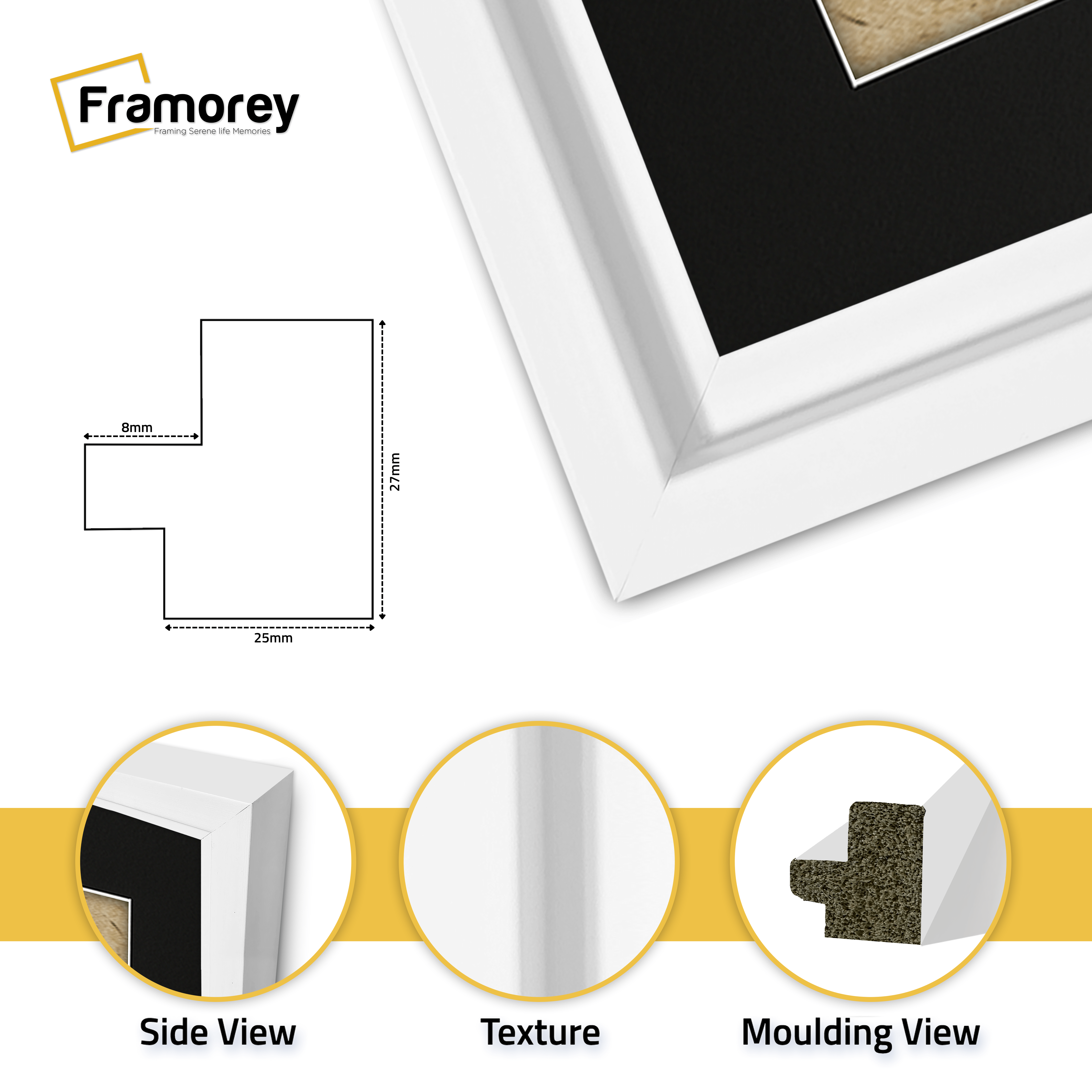 White Picture Frame Oslo Style Photo Frames With Black Mount
