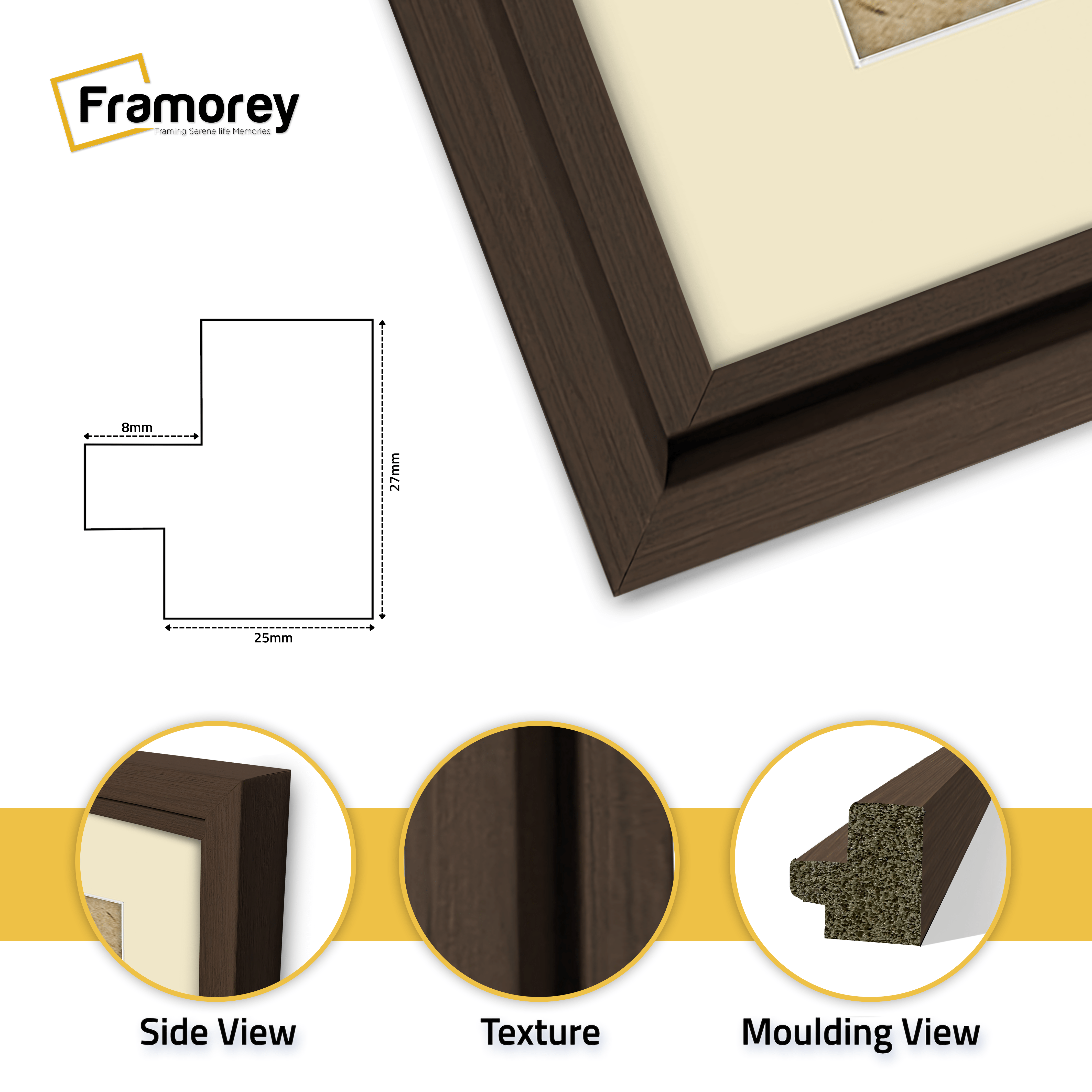 Walnut Picture Frame Oslo Style Photo Frames With Ivory Mount