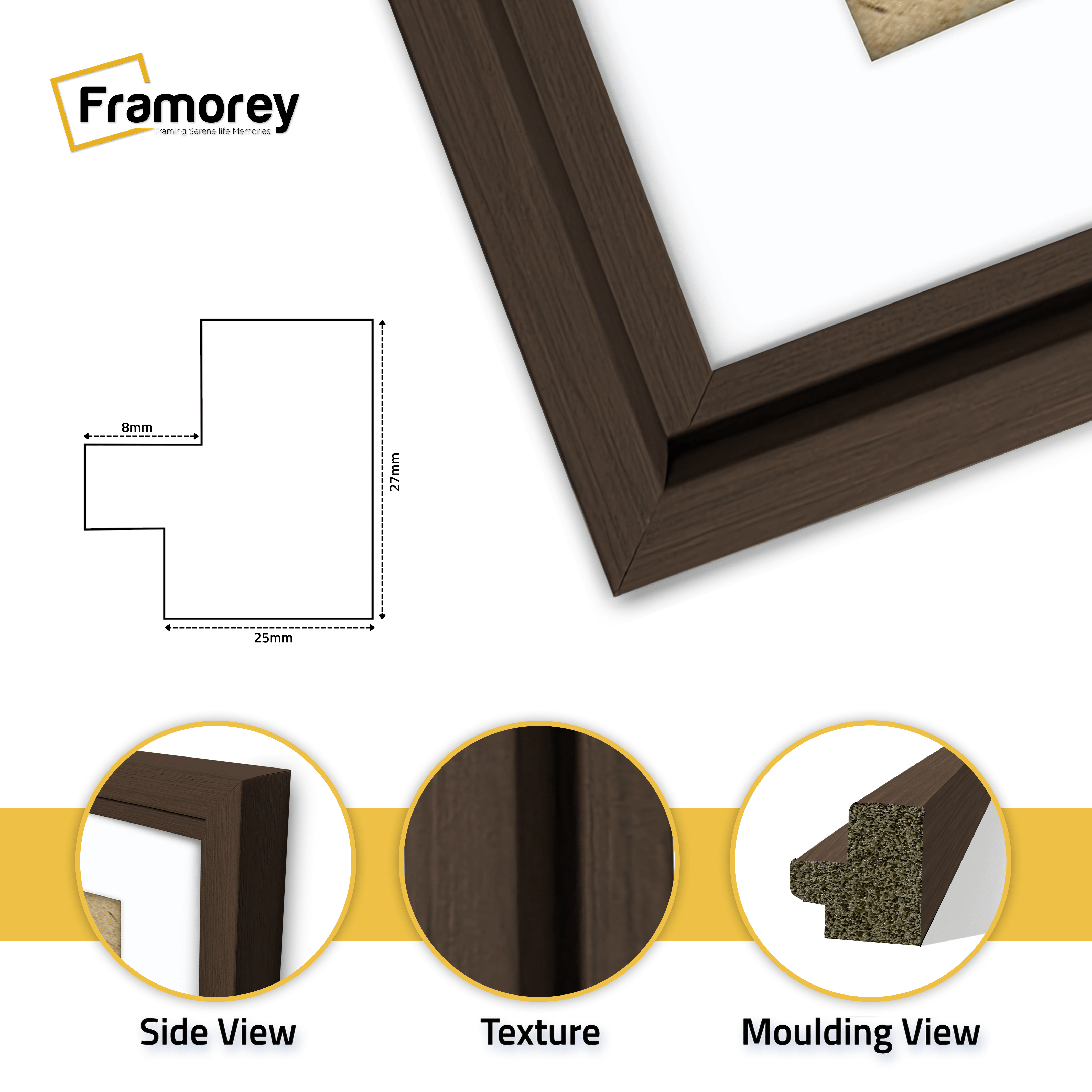 Walnut Picture Frame Oslo Style Photo Frames With White Mount