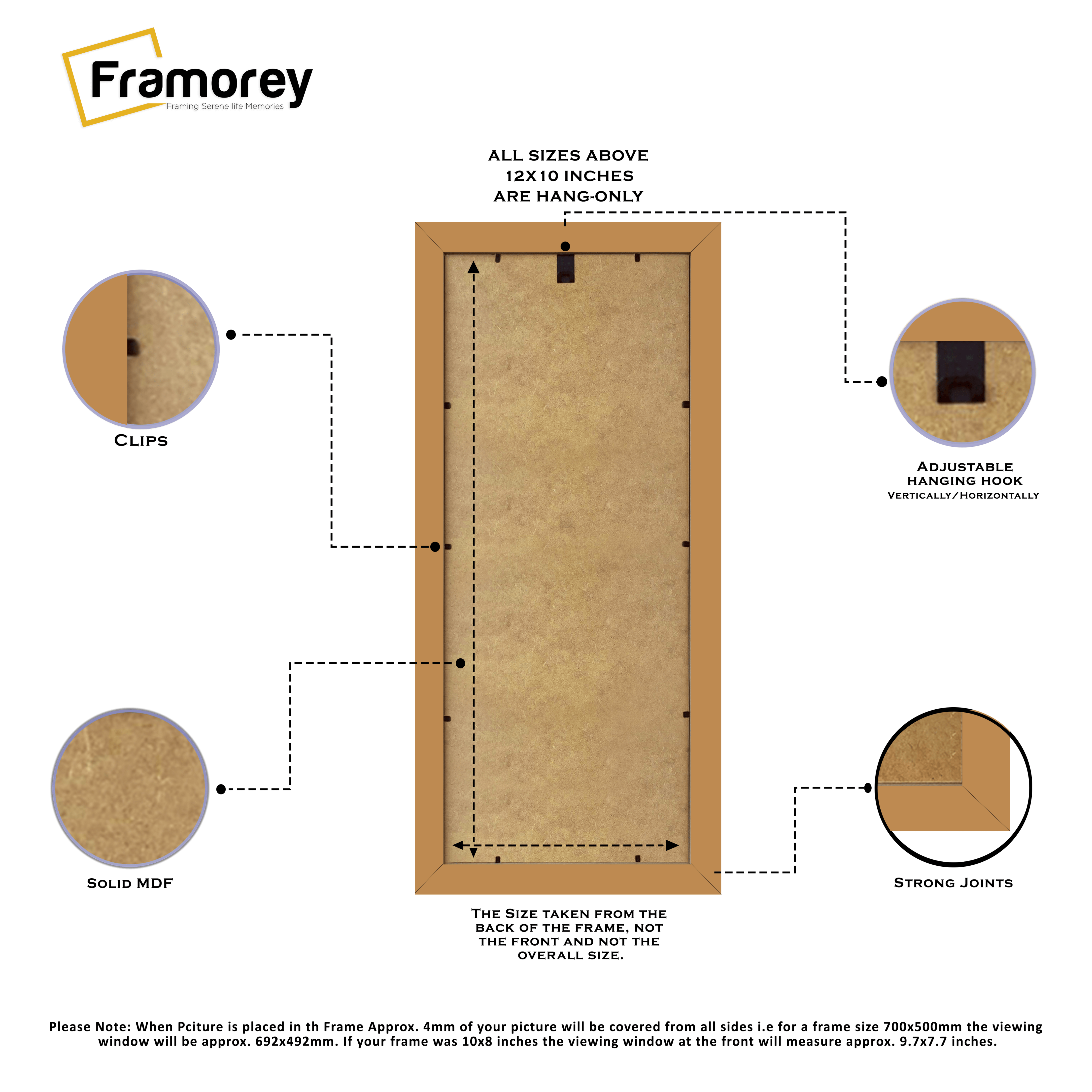 Panoramic Beech Picture Frame With Ivory Mount Wall Décor Frame