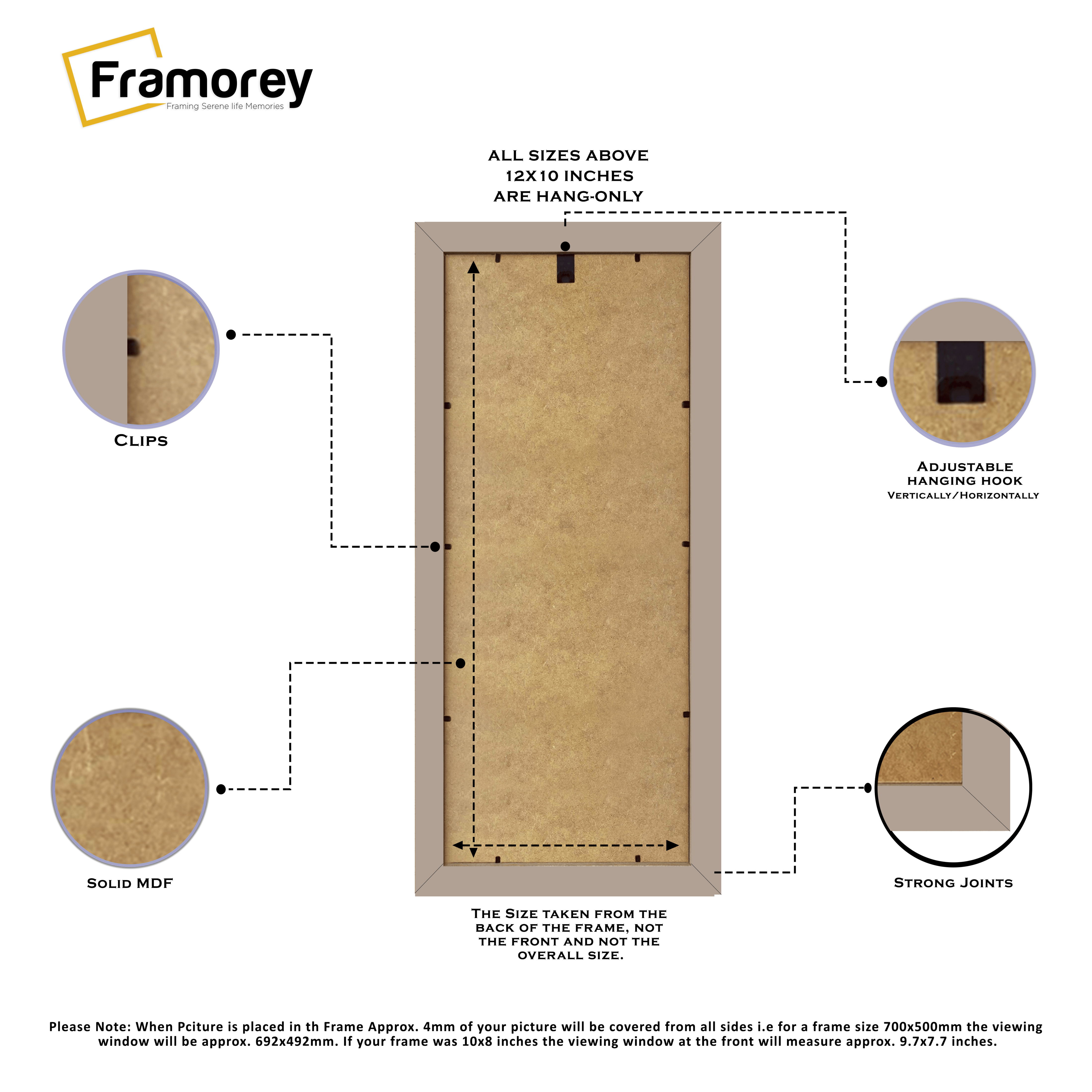 Panoramic Size Light Oak Picture Frames Wall Décor Frame