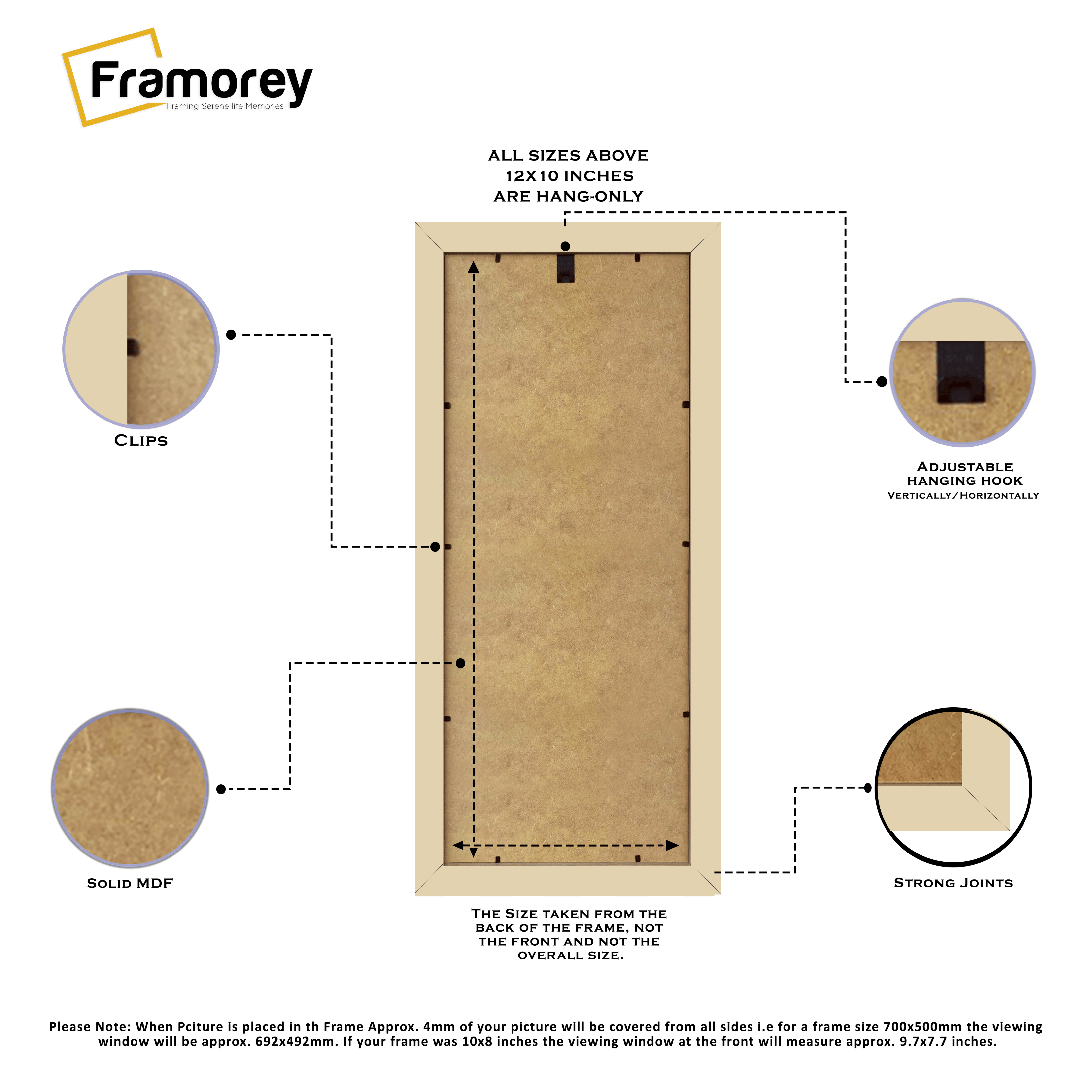 Panoramic Size Pine Picture Frames Wall D?cor Frame