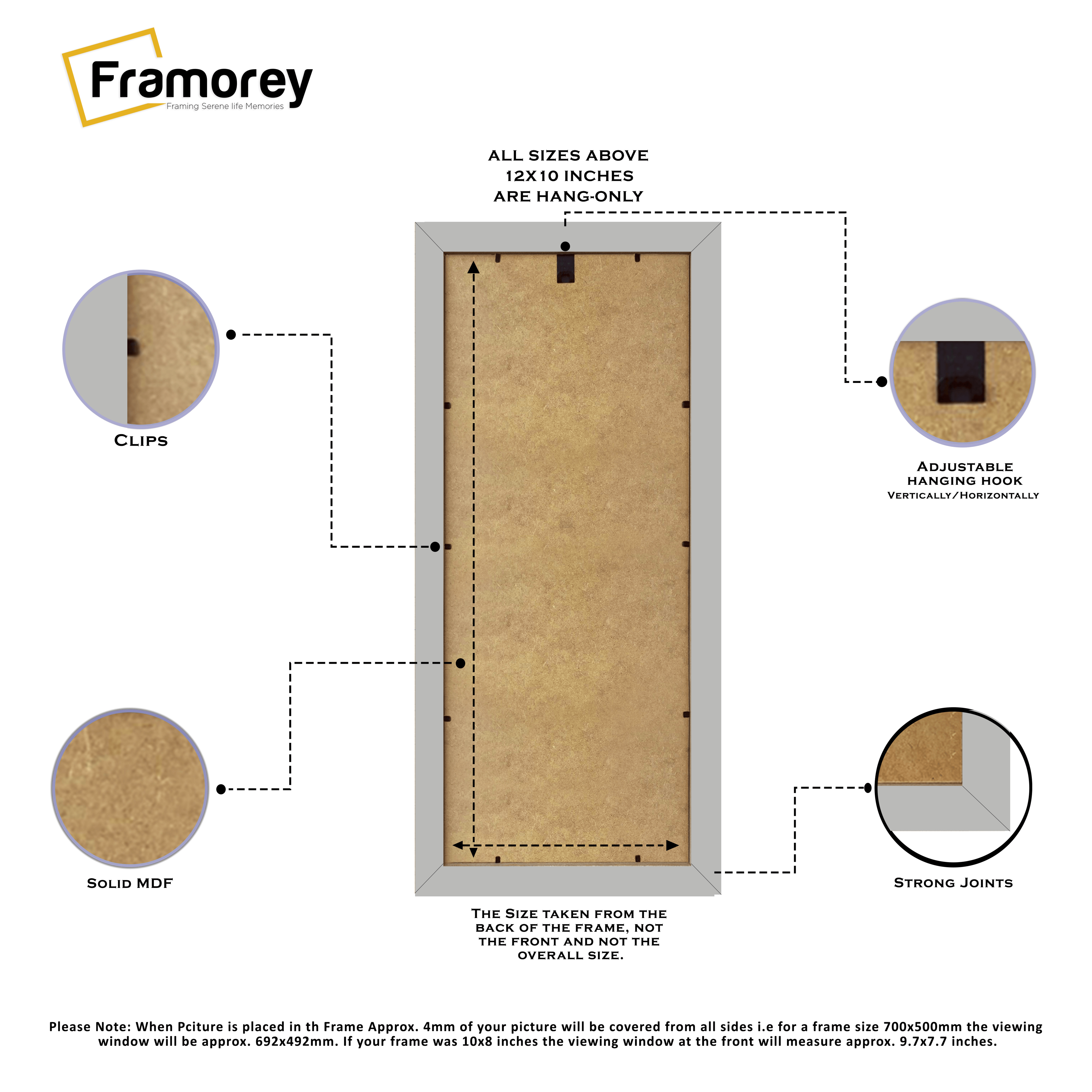 Panoramic Size Silver Picture Frames Wall Décor Frame