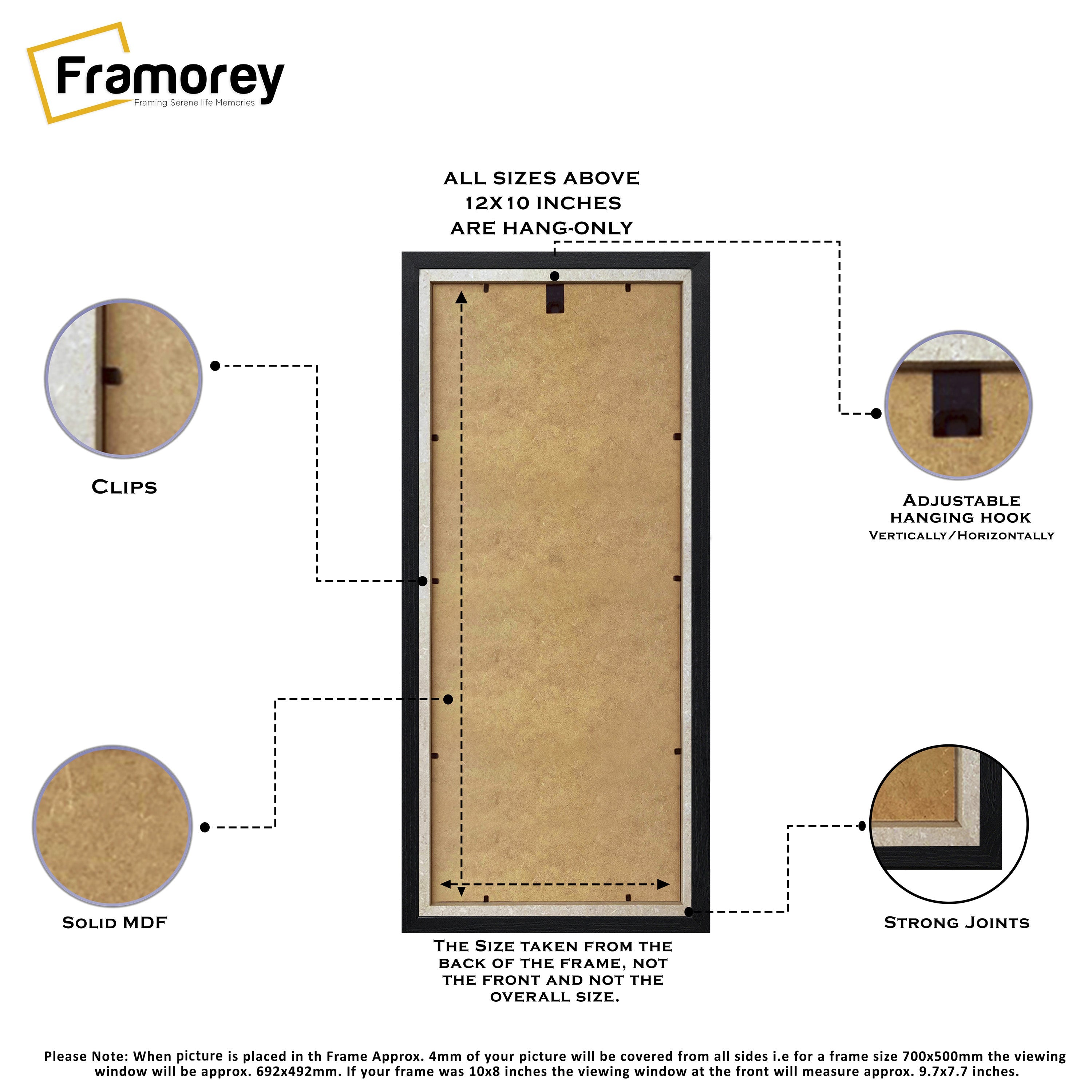  Panoramic Black Photo Frame Backside View Poster Frame Highlighting it's Features