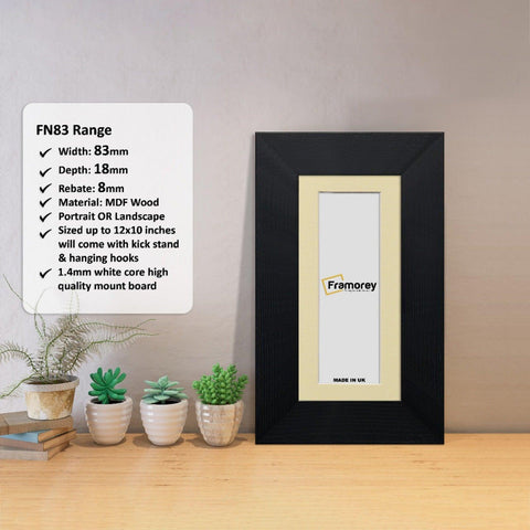 Panoramic Black Picture Frames Handmade Wooden Frame with some detail on its parts.