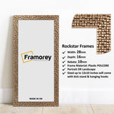 Panoramic Cooper Poster Frame Rockstar Style on a wooden surface with some details on its parts.