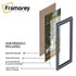 Different layers of Thin Matt Red Panoramic Photo Frame with detailed names .