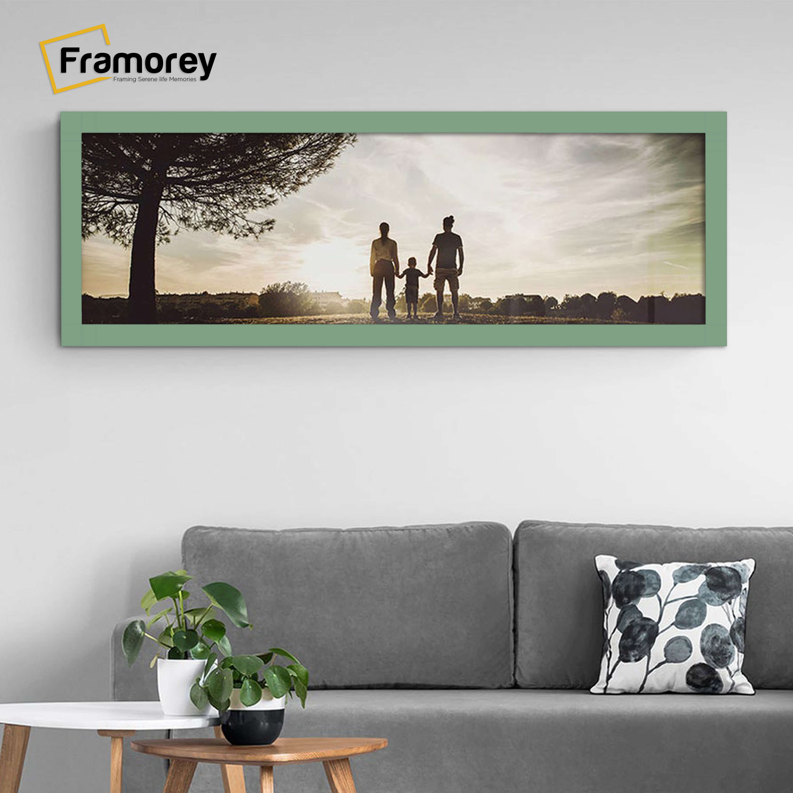 Panoramic Size Green Picture Frames Wall Décor Frame