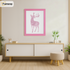 Pink Picture Frame is hanging on a wall just over the Table