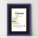 Framorey Purple picture frame with black mount