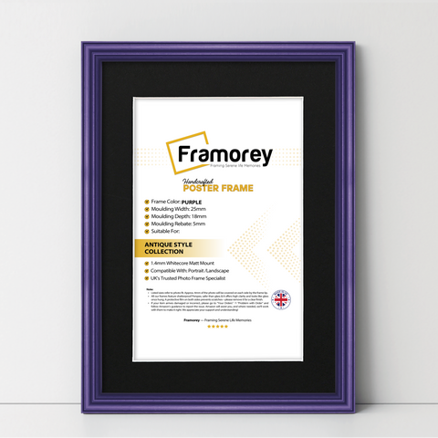 Framorey Purple picture frame with black mount
