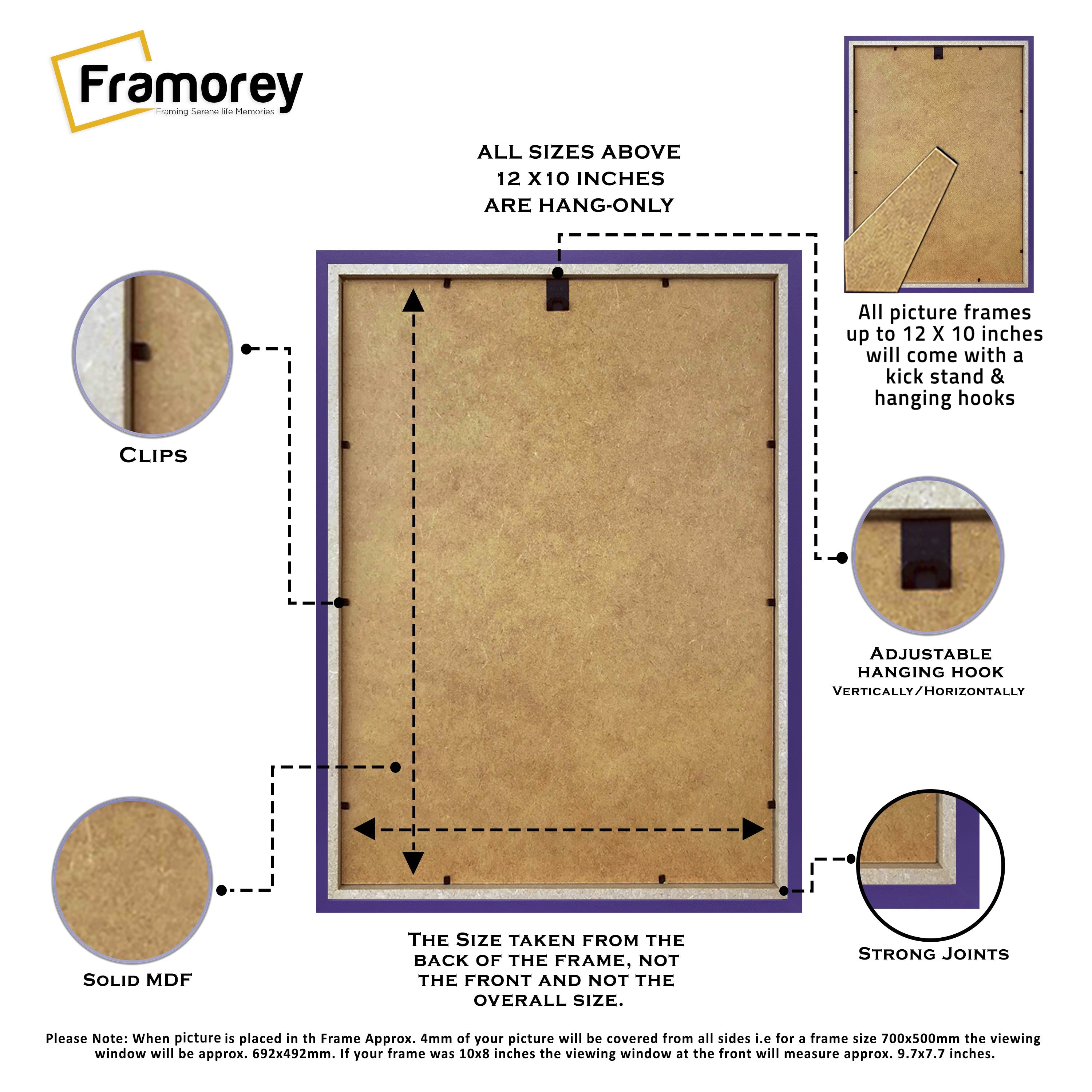 Framorey Purple Picture Frame Backside View