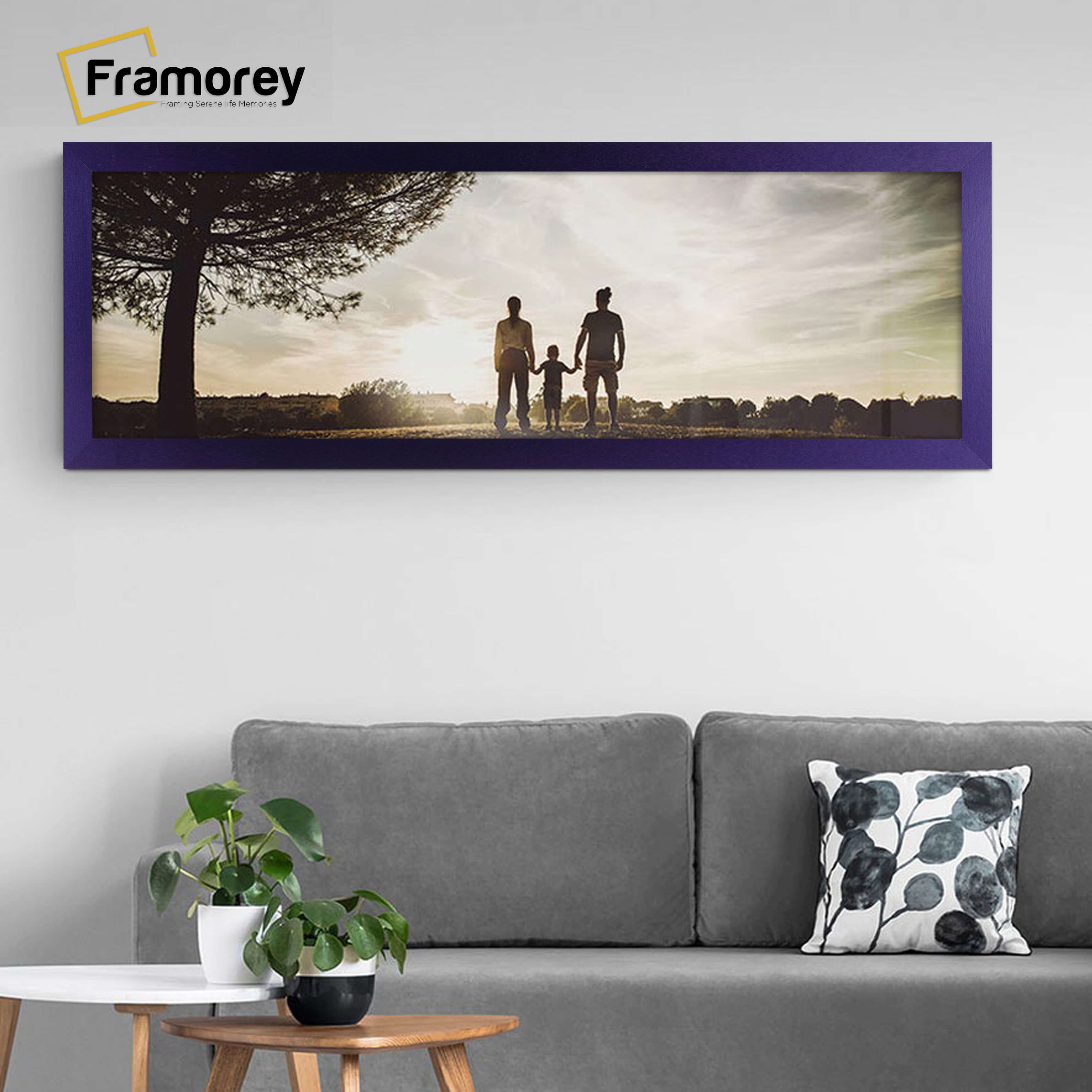 Panoramic Size Purple Picture Frames Wall Décor Frame