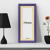Antique Style Panoramic Purple Wall Art Photo Frame With Ivory Mount