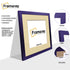 Square Size Purple Picture Frame With Ivory Mount